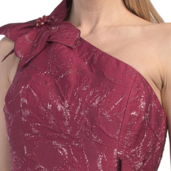 TERI JON One Shoulder 3d Flower Gown - Picture 3 of 4